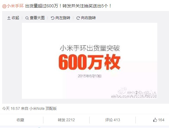 逆天了，小米手環(huán)已經(jīng)賣了600萬(wàn)只