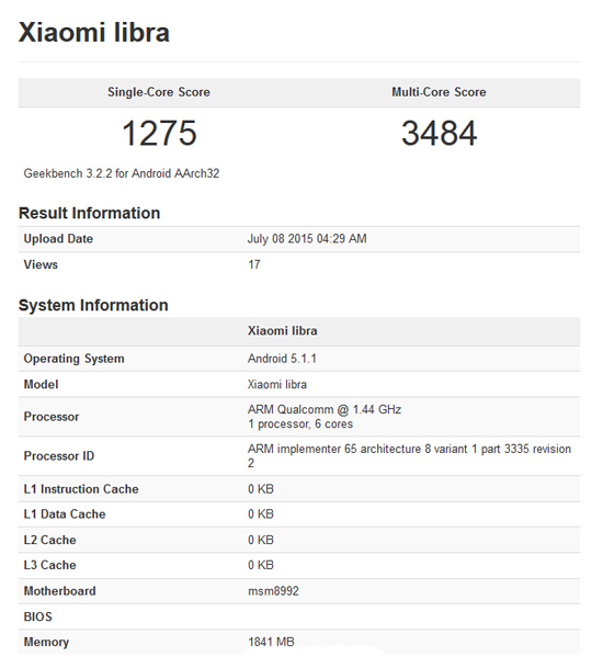 小米神秘新機(jī)現(xiàn)身：驍龍808+2GBRAM