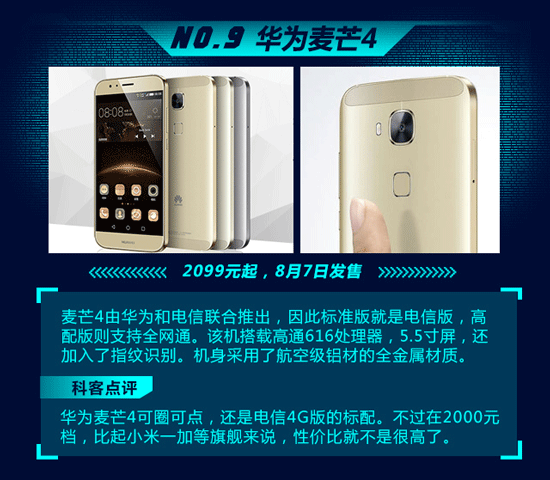 Top10：屌絲土豪全覆蓋，7月新機(jī)一圖看