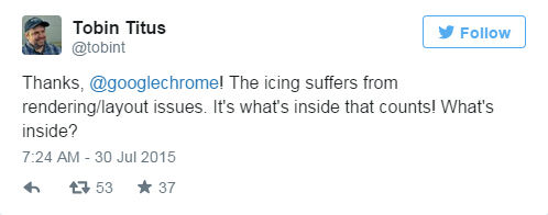 哈？幾個意思，谷歌瀏覽器給微軟Edge團隊送了一塊蛋糕