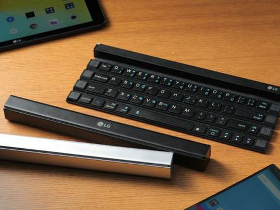 LG推卷軸式藍(lán)牙鍵盤(pán)，可兼容智能手機(jī)和平板