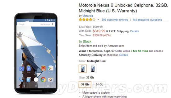 清倉甩賣！Nexus 6連降300美元