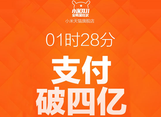 小米雙11成交額破4億，依然是霸榜
