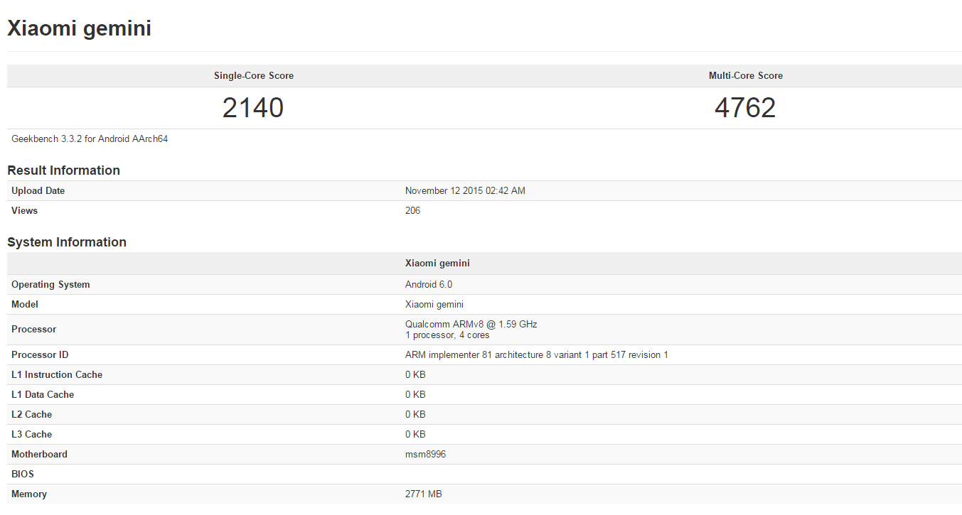 小米5跑分首曝光，驍龍820傲視群雄！