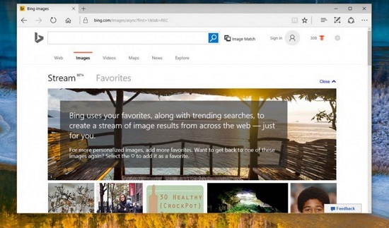 微軟必應(yīng)推出圖片流功能，還可以點(diǎn)贊