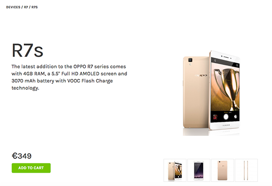 OPPO R7s歐洲開賣 售價(jià)比國(guó)內(nèi)稍便宜