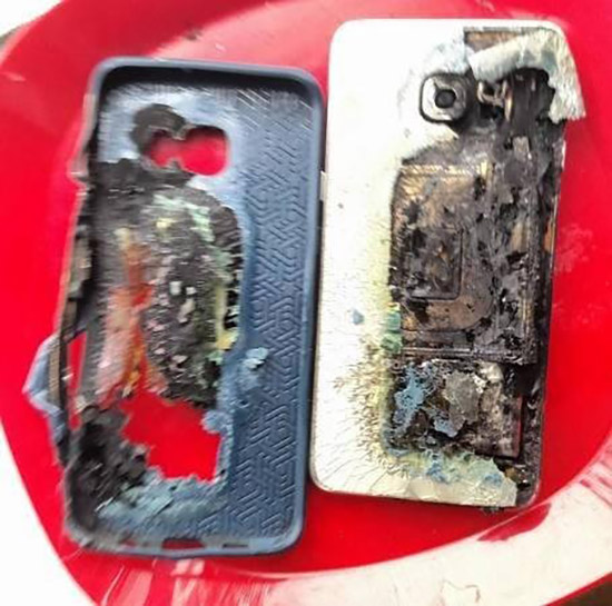 三星S6 edge竟著火了！用的三星官方充電器