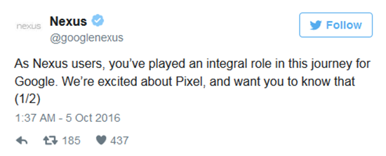 再見Nexus！谷歌將繼續(xù)支持軟件更新