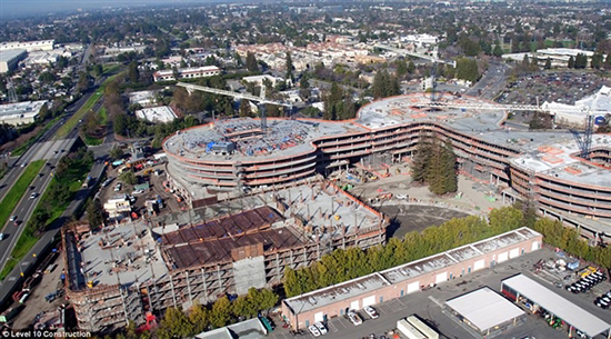 蘋果另一總部低調(diào)施工 外形酷似Mac電腦命令鍵