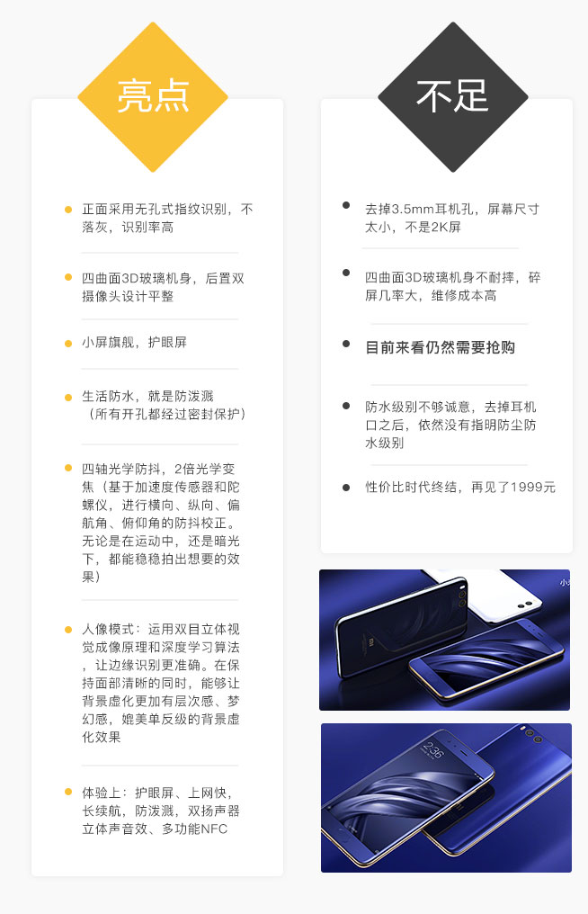 小米6值不值得買？一圖看懂亮點與不足