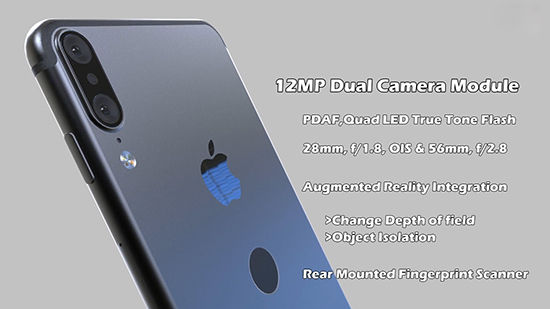 蘋果要做相機？iPhone 8將采用全新雙攝系統(tǒng)+內(nèi)置AR技術(shù)