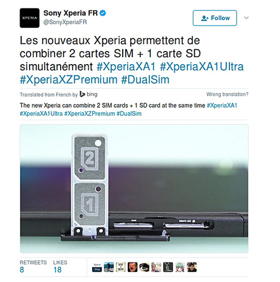 索尼官推擺烏龍：XZP并非三卡槽設(shè)計
