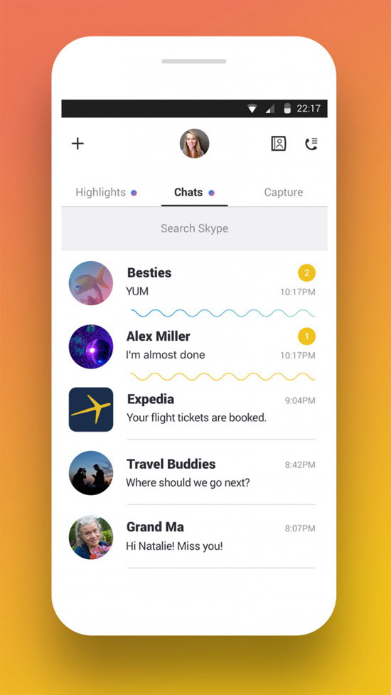 又一個(gè)山寨Snapchat？微軟推出重新設(shè)計(jì)的Skype