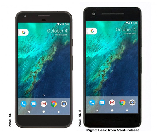 谷歌手機(jī)藥丸？Pixel 2代外形曝光：額頭下巴感人