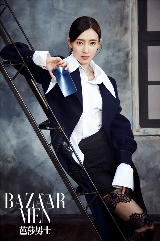 三色金立全面屏M7現(xiàn)身芭莎男士，素顏美女王麗坤傾情演繹