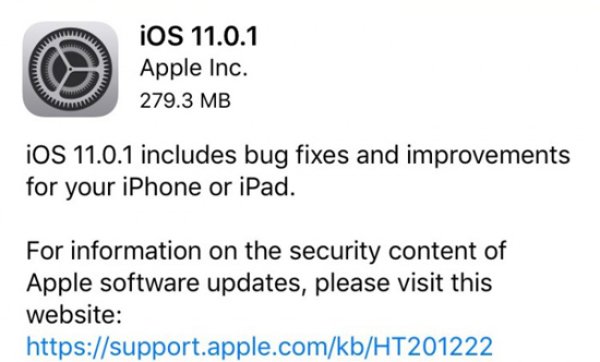 iOS 11.0.1今日凌晨正式推送，改善發(fā)熱和續(xù)航問題