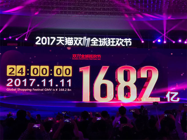 1682億破紀錄！2017天貓雙11全球狂歡節(jié)數(shù)據(jù)匯總