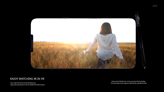 三星Note 9曝光: 屏占比高達(dá)99.9%, 還有全新屏下指紋識(shí)別