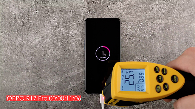 OPPO R17 Pro閃充測(cè)試:32分鐘充滿電 發(fā)熱最大的并非機(jī)身