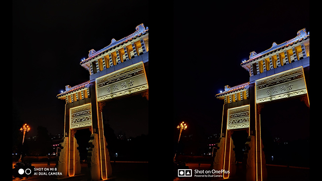 小米8一加6T超級(jí)夜景模式拍攝效果對(duì)比:小米大幅領(lǐng)先一加