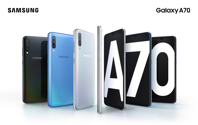 三星Galaxy A70打頭陣：水滴屏+驍龍675加持 25W快充搶風(fēng)頭