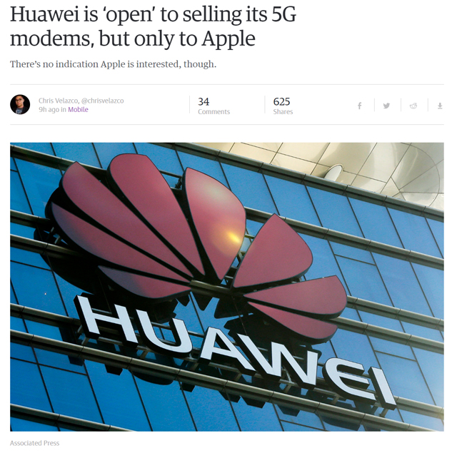 重磅：5G iPhone今年還有希望？傳華為有意向蘋果供應(yīng)5G芯片
