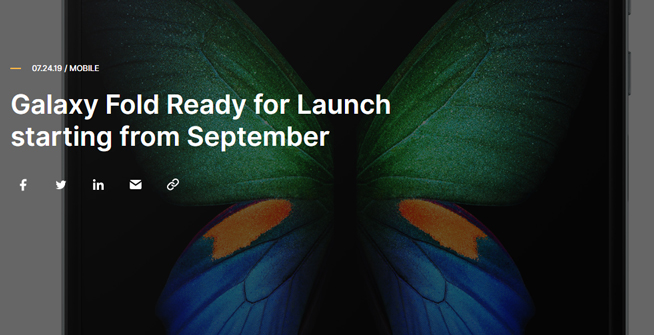 完成多項(xiàng)重新設(shè)計(jì) 三星Galaxy Fold折疊屏手機(jī)宣布9月回歸