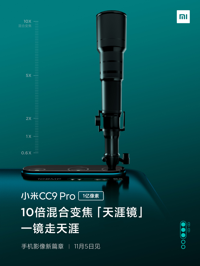 堆料狂魔小米CC9 Pro：1億像素還不夠 50倍數(shù)字變焦也沒問題