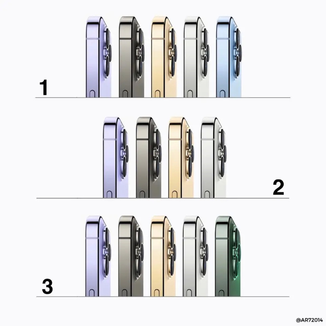 蘋果iPhone 14系列新曝光：紫色替代遠峰藍！Pro版區(qū)別更明顯